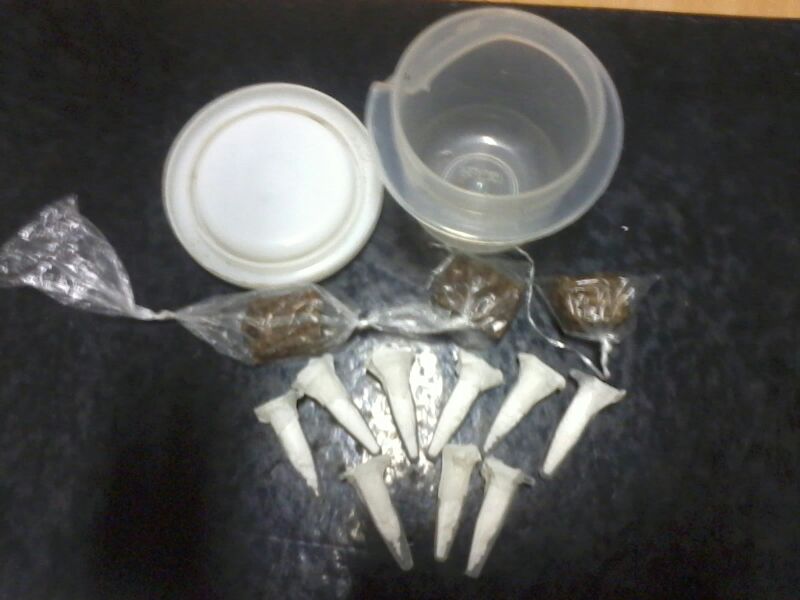 Drogas estavam dentro de um recipiente (Foto: RB Na Rede)